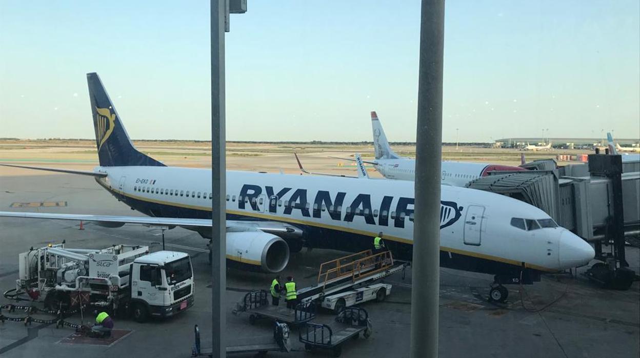 Una de las aeronaves de la compañía Ryanair