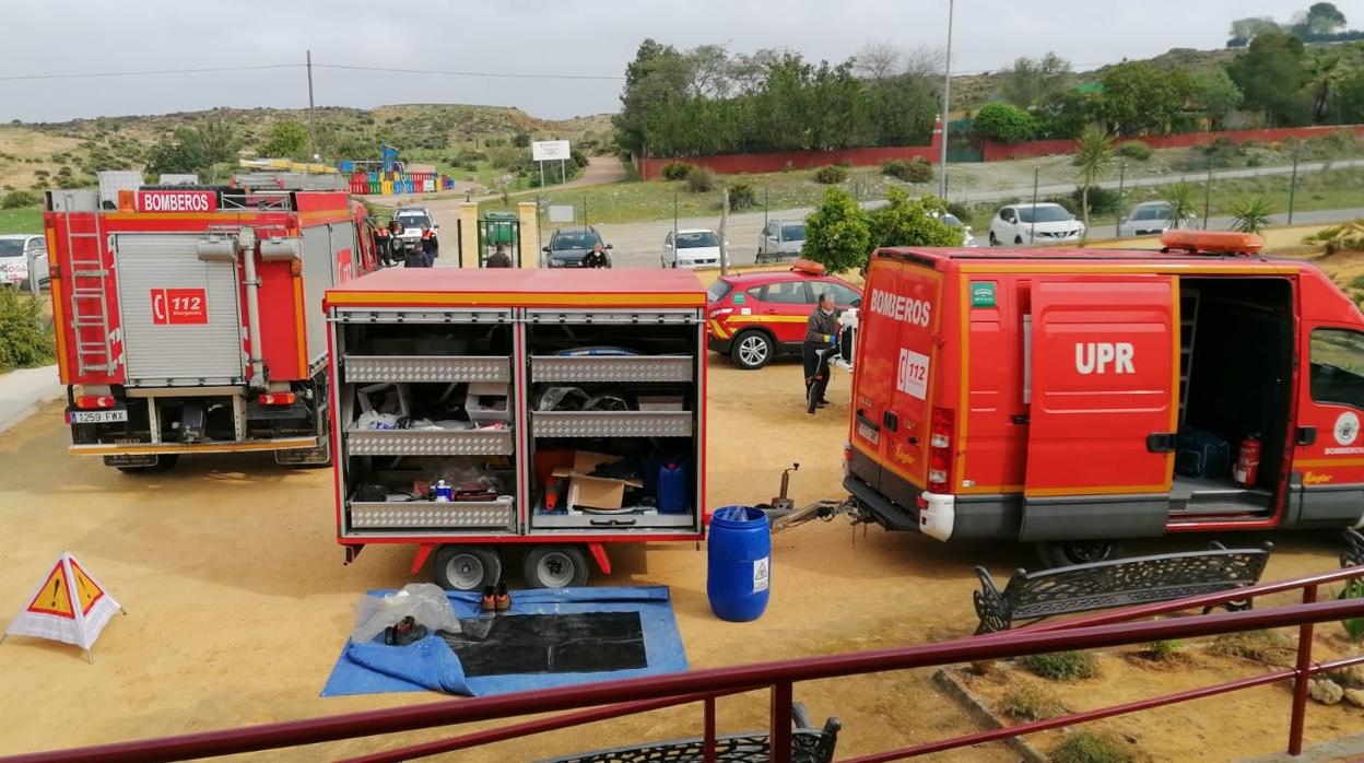 Labores de desinfección por parte de los Bomberos de la Diputación de Sevilla