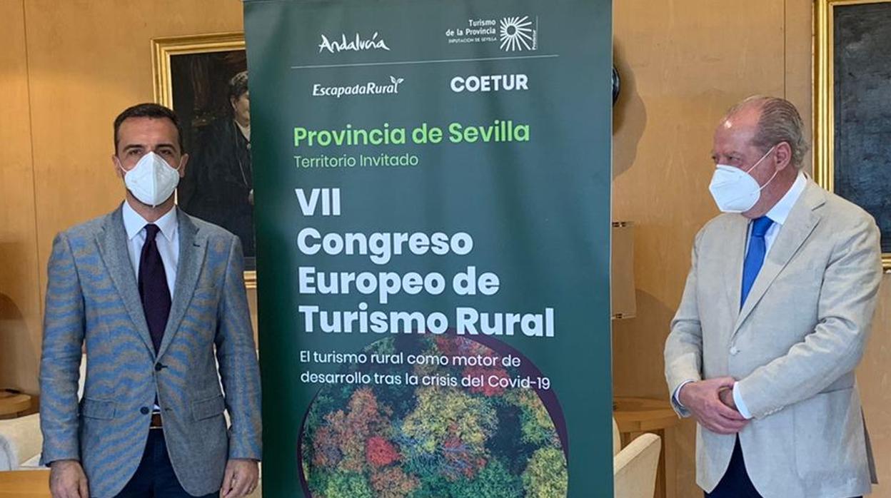 Javier Millán y Fernando Rodríguez Villalobos durante la presentación del Congreso