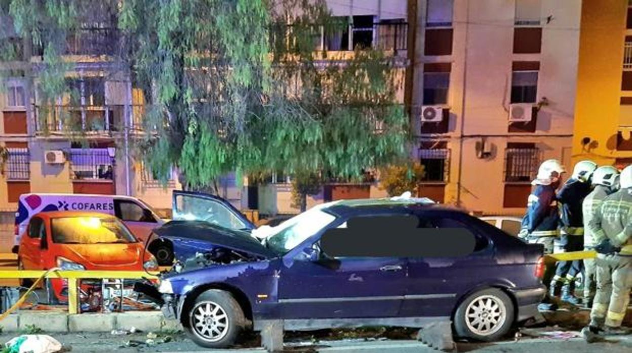 Estado en el que quedó el vehículo accidentado en tomares