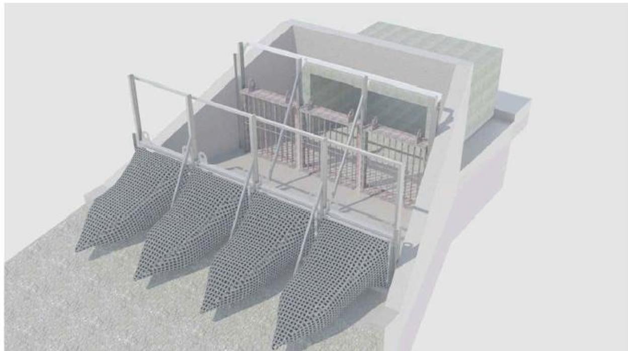 Recreación del proyecto en la zona de Cercadillos de Alcala de Guadaíra, que contará con un doble filtro retenedor