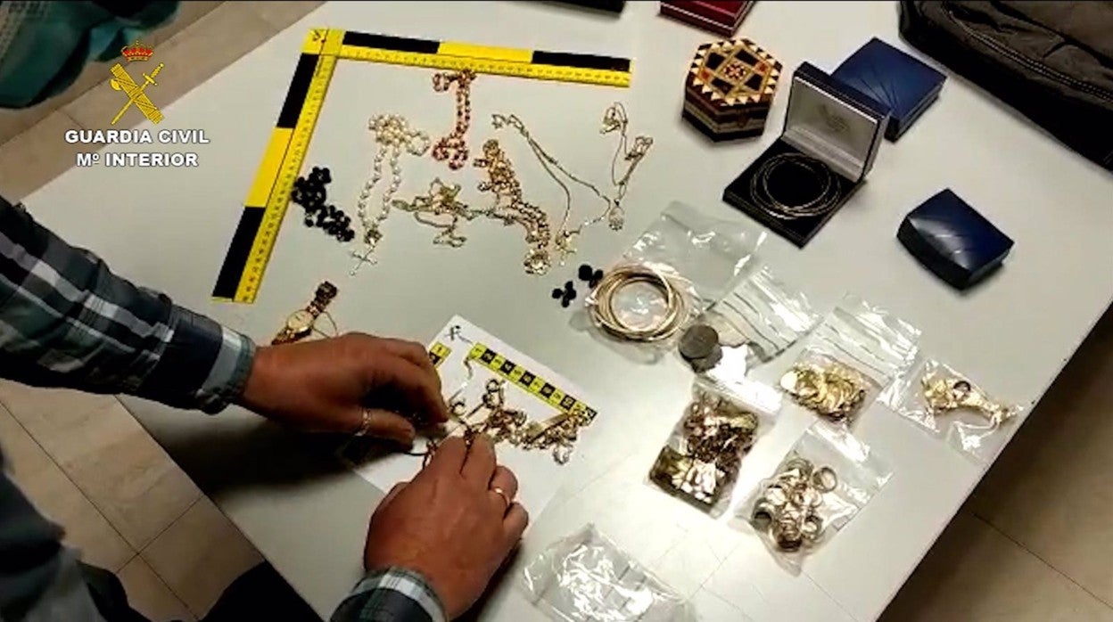 Joyas recuperadas por la Guardia Civil en una operación anterior