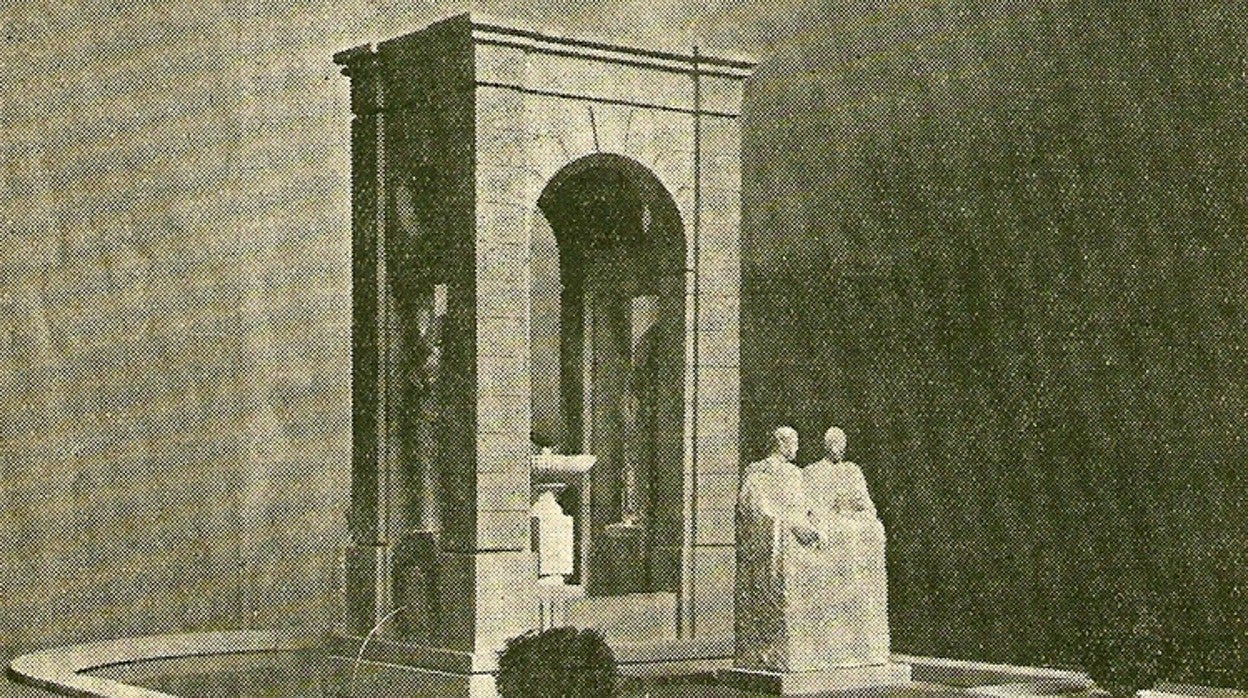 Boceto del proyecto original del monumento a los hermanos Álvarez Quintero de Utrera