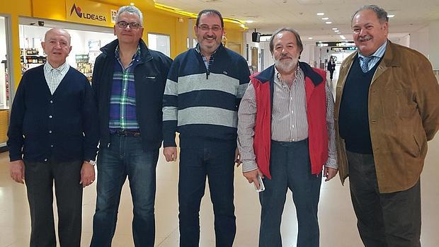 Jesús Mejías, Alfonso Martín, Antonio Peralta, Alfonso Carmona y Francisco Verdugo, ayer