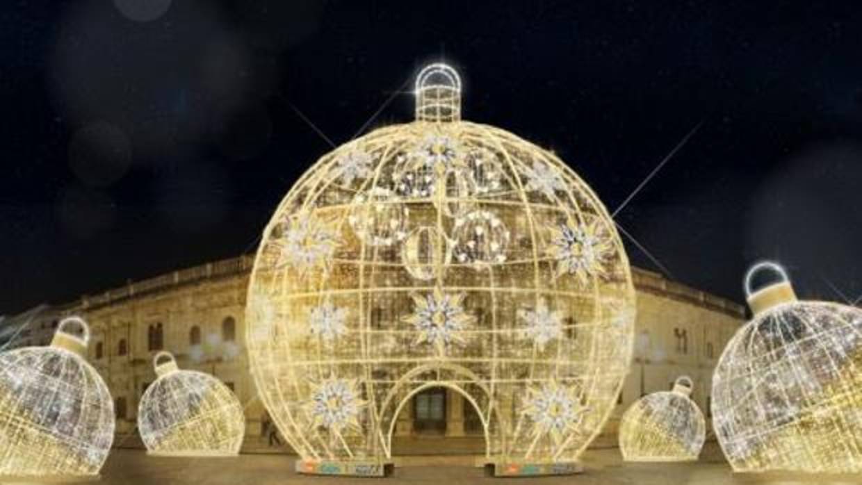 Cinco bolas de luces marcarán en la Plaza de San Francisco las Navidades de este año