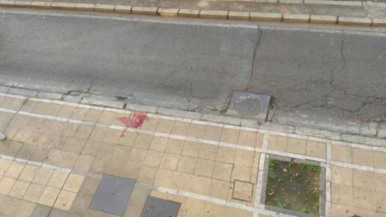 Estado en el que ha quedado la acera tras el atropello