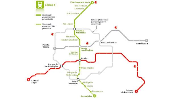 ¿Por dónde pasa la línea 3 del Metro de Sevilla?