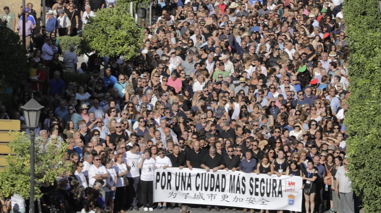 Manifestación multitudinaria en Carmona, el pasado mes de agosto, convocada por los comerciantes