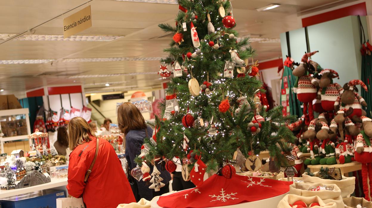 Decoración de Navidad en unos grandes almacenes