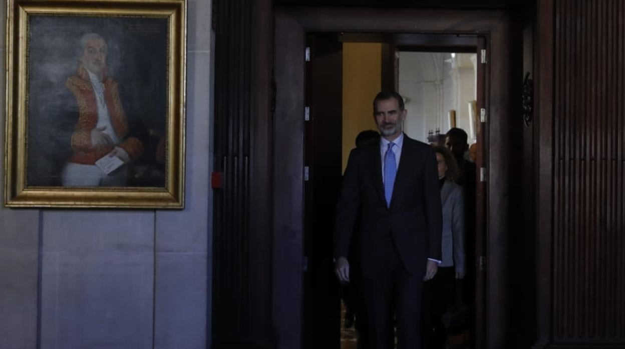 El Rey Felipe VI a su llegada al Archivo General de Indias en Sevilla