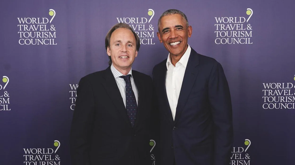 El empresario Enrique Ybarra junto a Barack Obama