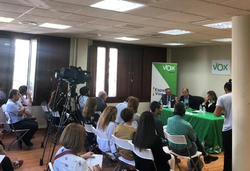 Rueda de prensa de Vox Sevilla celebrada este jueves