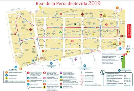 Plano de la Feria de Abril de Sevilla 2019: Todas las calles