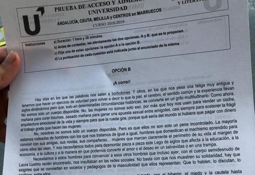 Opción B del Examen de Selectividad en Andalucía 2019