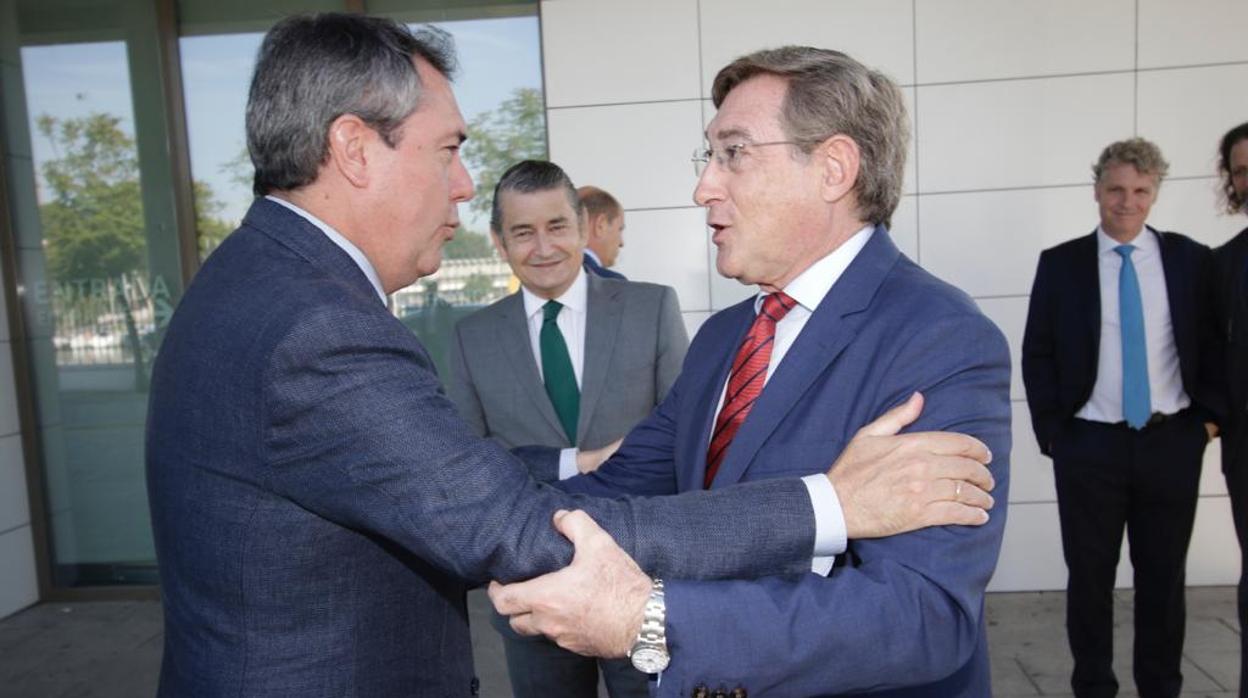 Juan Espadas, Antonio Sanz y Rafael Carmona