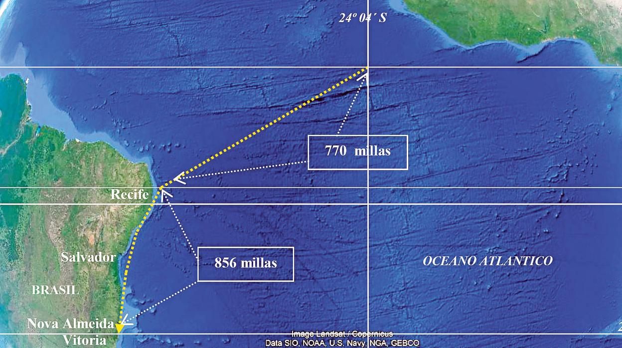 Parte del recorrido del viaje de Magallanes y Elcano