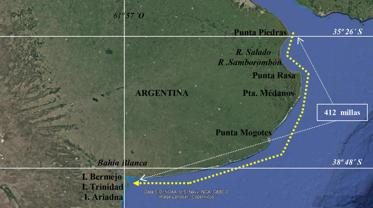 Una de las zonas de Argentina recorrida por la flota de Magallanes