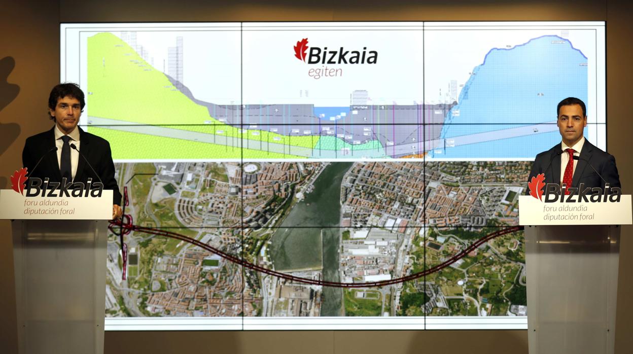 Presentación de la nueva variante vasca que tiene un tramo bajo la ría del Nervión
