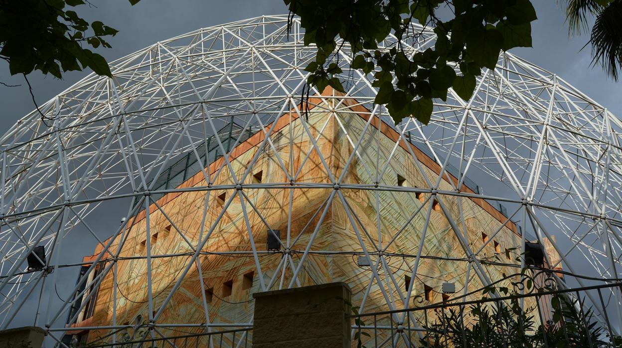 Una vista del pabellón de la ONU en su aspecto actual