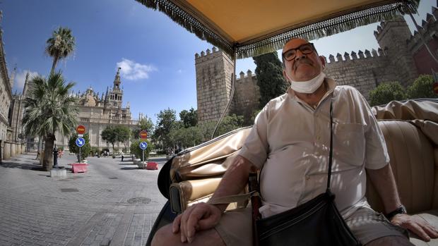 Los cocheros sevillanos dan «un paseo a los abuelos» del Hospital de la Caridad