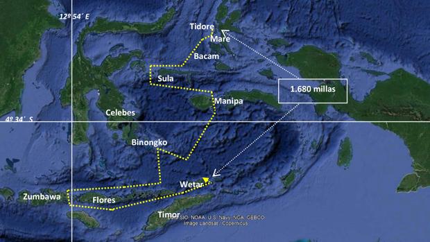 Elcano, travesía de regreso en solitario