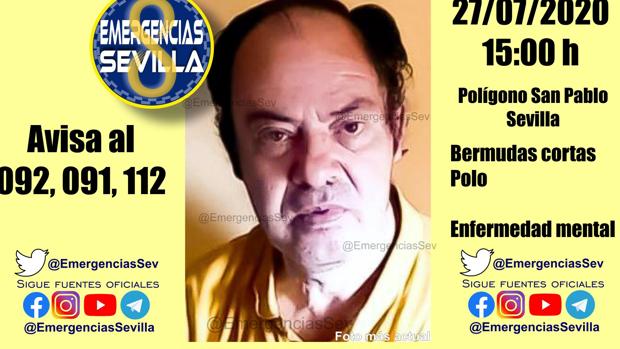 Buscan a un hombre de 62 años desaparecido en Sevilla desde este lunes