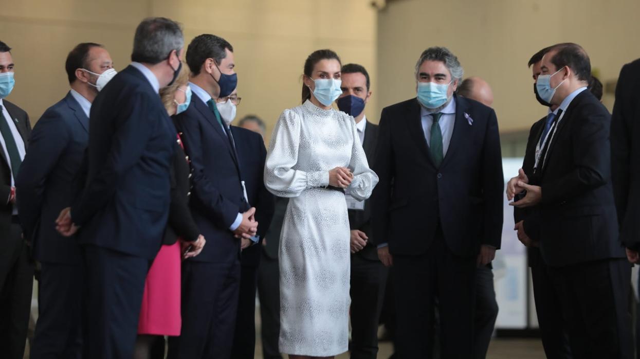 Doña Letizia a su llegada a Fibes