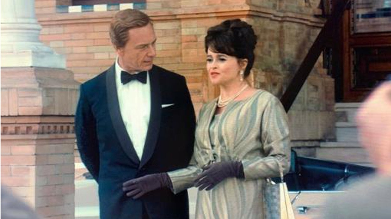 Daniels y Boham Carter en una escena rodada en el Hotel Alfonso XIII