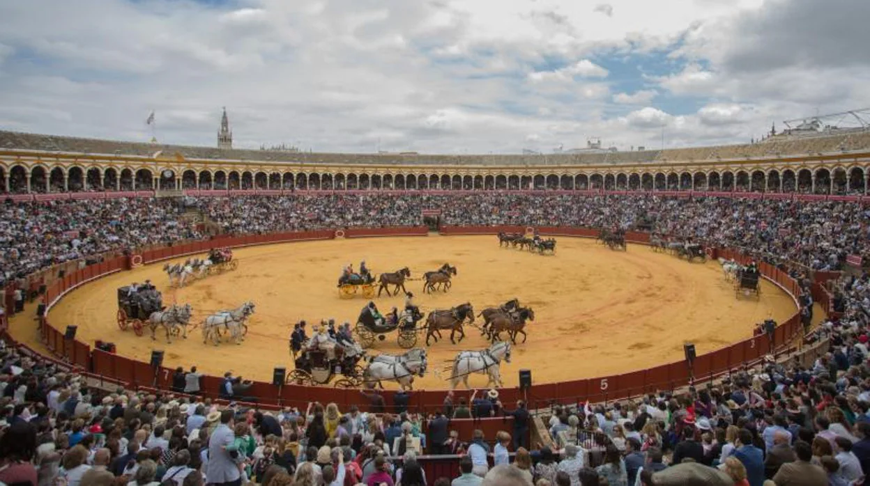 Varios enganches en la última exhibición celebrada en Sevilla en 2019
