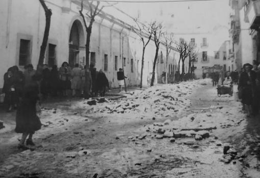 Entrada al antiguo Mercado de la Encarnación, hoy desaparecido.