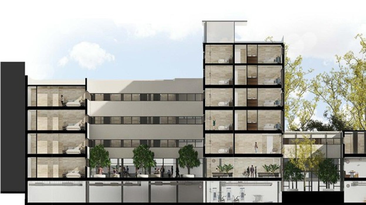 Recreación del futuro hotel de cinco estrellas en la Gavidia