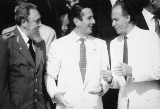Fidel Castro (Cuba), Fernando Collor de Mello (Brasil) y el Rey de España
