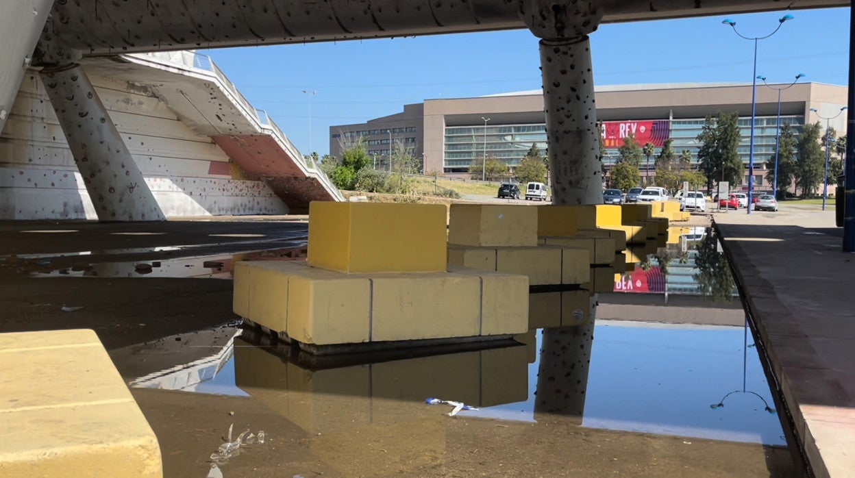 Estado en el que se encontraban los accesos al estadio de la Cartuja para la final de la Copa