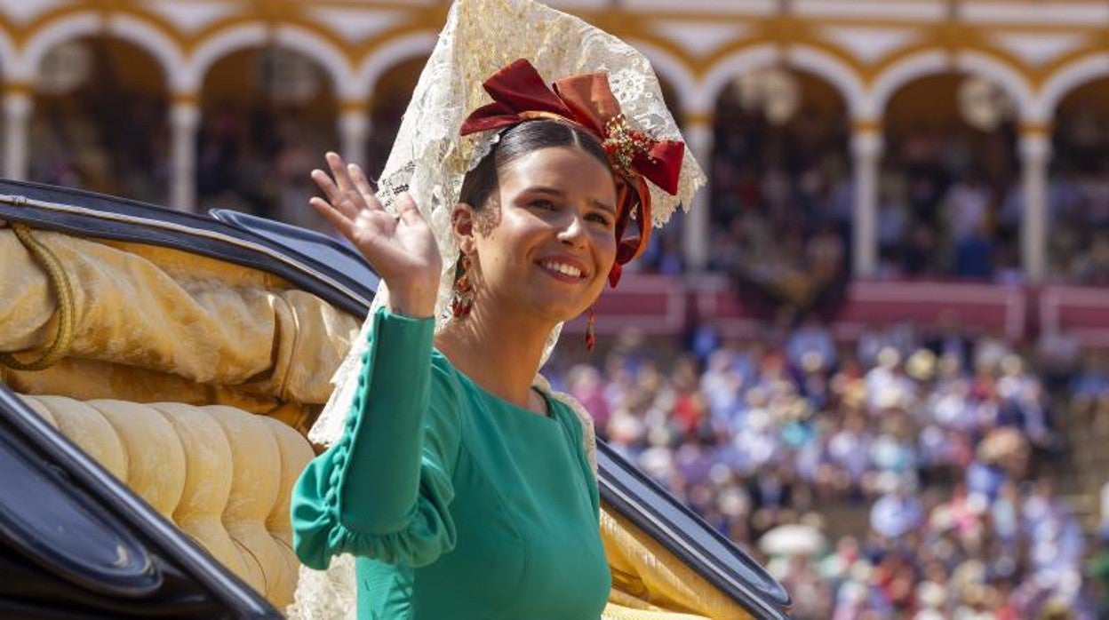 Cayetana Rivera durante la Exhibición de Enganches como madrina de honor