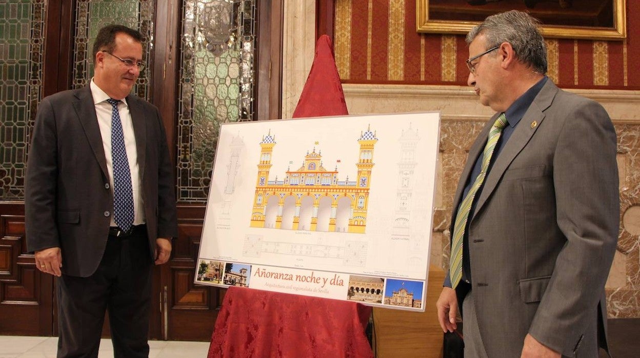 Ya hay portada para la Feria de Abril de 2023: una fusión entre la Plaza de España y el Teatro Coliseo