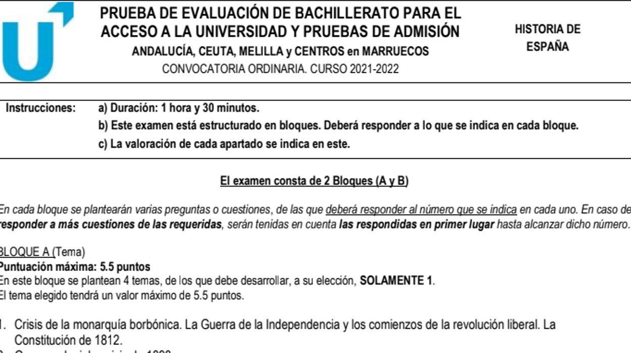 Primera jornada de la Selectividad 2022