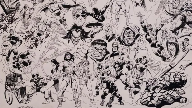 Detalle de 'Superhéroes de Marvel' de John Buscema