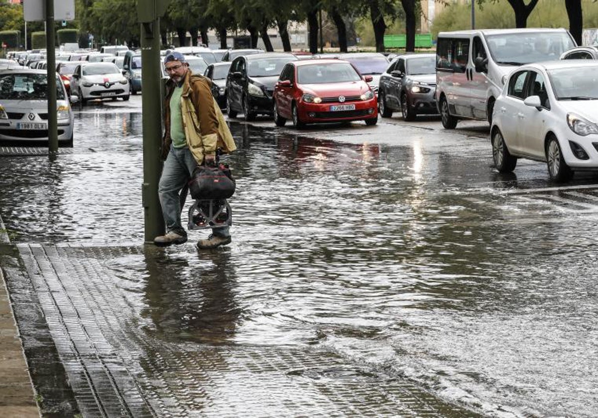 Una imagen de la borrasca Carlotta en Sevilla