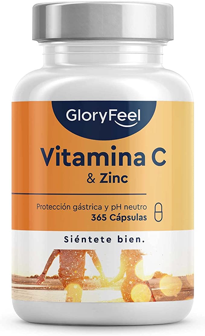 Imagen - Vitamina C + Zinc - 365 Cápsulas Veganas GLORYFEEL