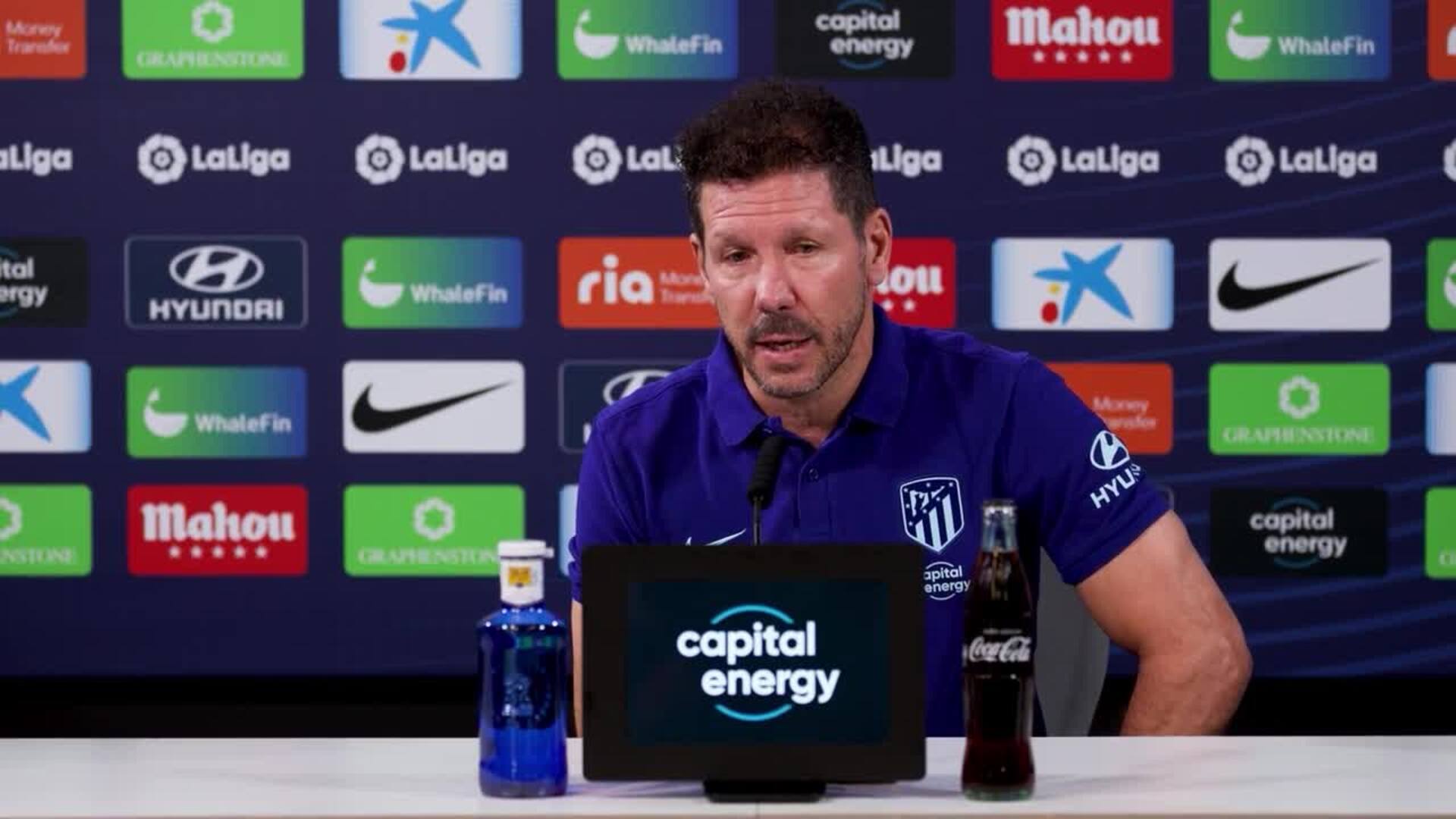 Simeone: "Soy afortunado de tener jugadores entregados a una causa"