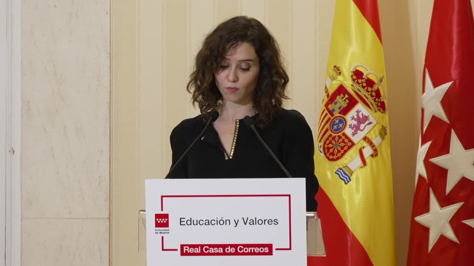 Ayuso reivindica una educación basada en "la libertad y el esfuerzo"