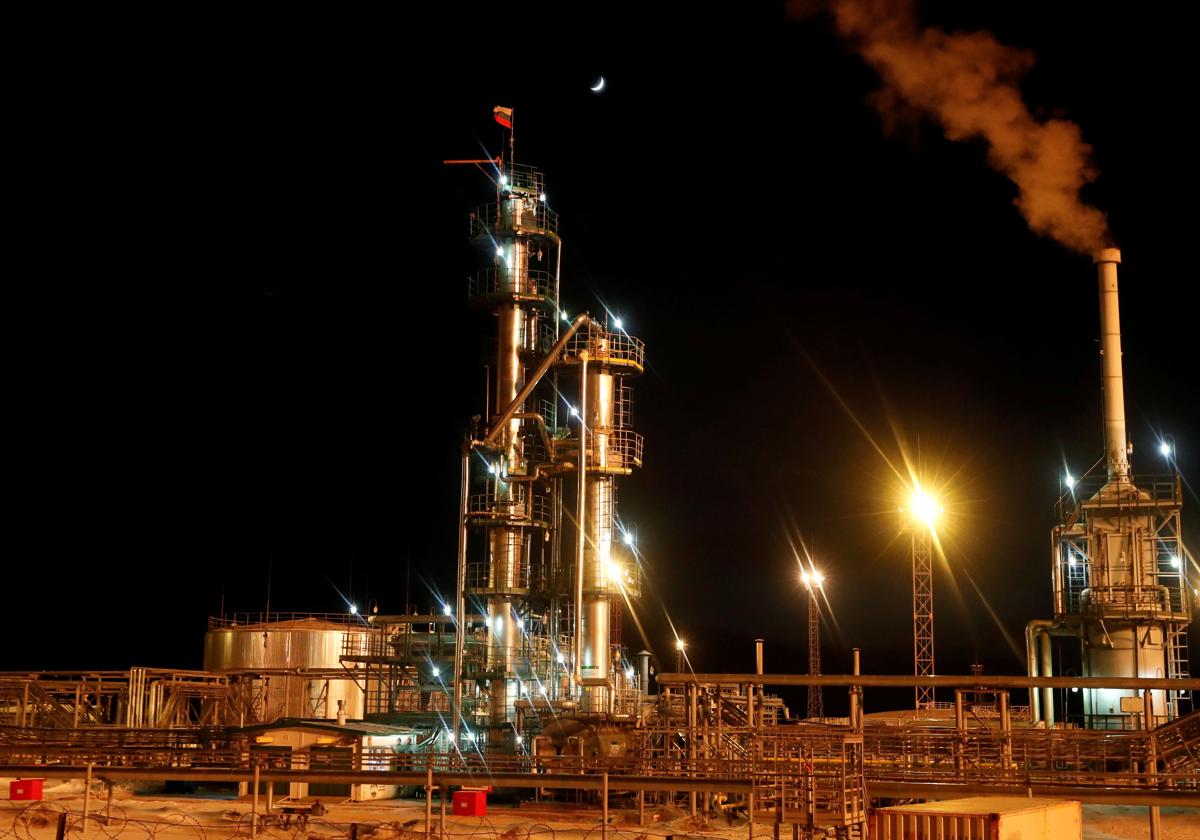 Planta de combustibles fósiles en Rusia.