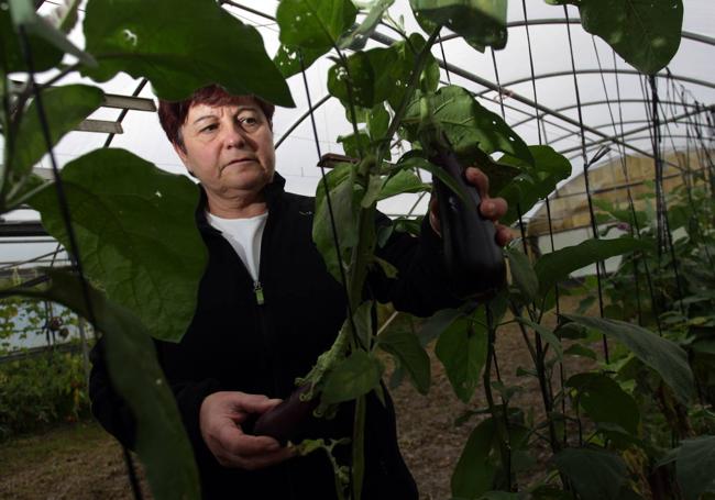 Adela Andikoetxea, productora de hortalizas.