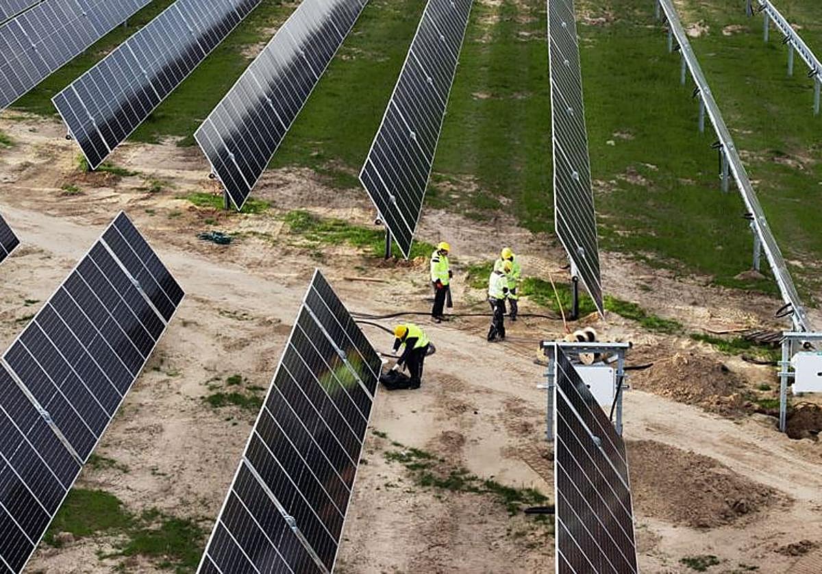 Imagen de una planta fotovoltaica.