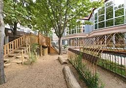 Cuando el patio de mi colegio es un parque con árboles