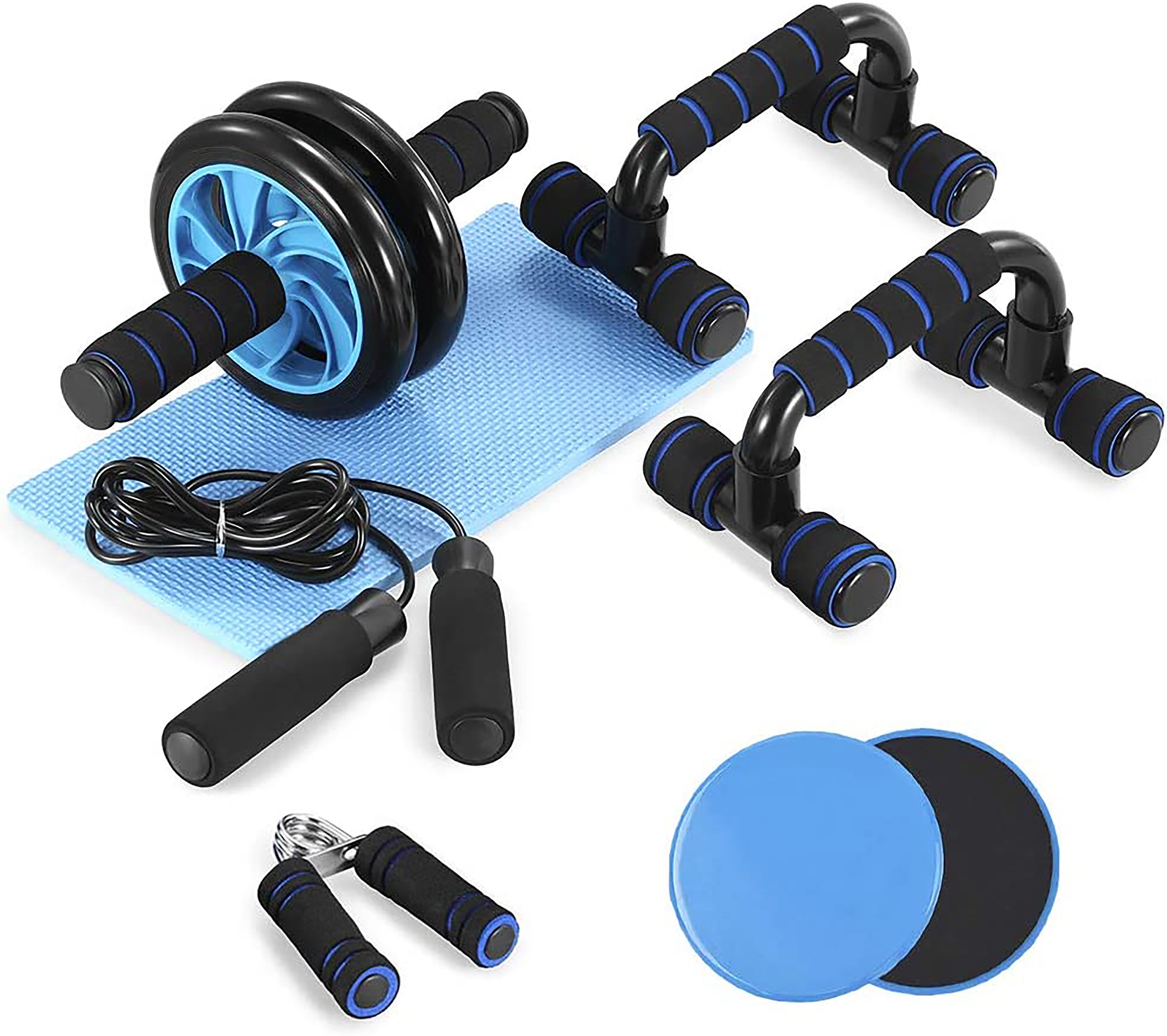 Solo para las más fitness, este regalo les encantará: kit de rueda abdominal, push up bars, cuerda para saltar, fortalecedor de mano, antideslizantes... ¡Y todo ello para entrenar en casa o donde quiera! Su precio es de 35,99 euros en Amazon.