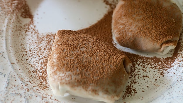 Aspecto exterior de los mochis de plátano.