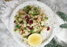 Recetas de Nochevieja: ensalada de quinoa, manzana y arándanos secos