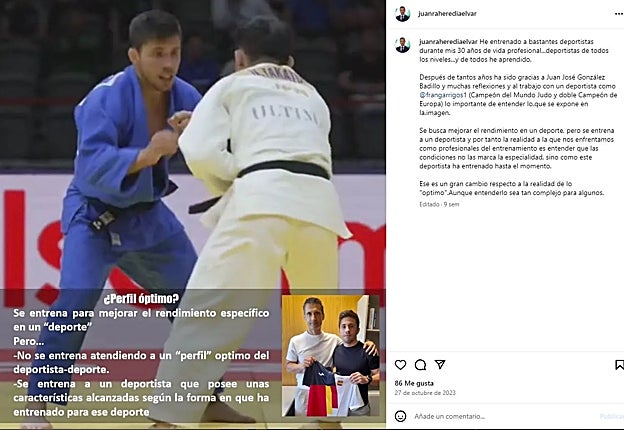 Juan Ramón Heredia junto al judoka Fran Garrigós