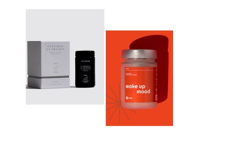 Suplementación para empezar el día concentrado y con energía: Clinique La Prairie, con ingredientes revitalizantes, y Be Levels, pensado también para veganos y deportistas.